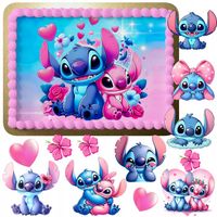 OPŁATEK NA TORT PROSTOKĄTNY LILO I STICH STITCH STICZ + POSTACI +