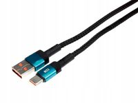 Kabel do ładowania i synchronizacji 100cm USB>USB-C max 100W turkusowy