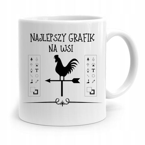 Kubek Prezent Dla Najlepszego Grafika Na Wsi Z Nadrukiem Ze Zdjęciem na Arena.pl