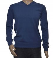 Sweter męski z kaszmiru i wełny merynosów XXL 2XL indygo