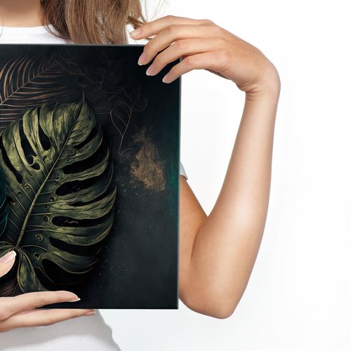 Obraz Canvas Do Jadalni ABSTRAKCJA Liście Monstera 70cm x 50cm na Arena.pl