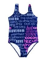 Kostium kąpielowy dziecięcy jednoczęściowy napisy 116-122 YOCLUB