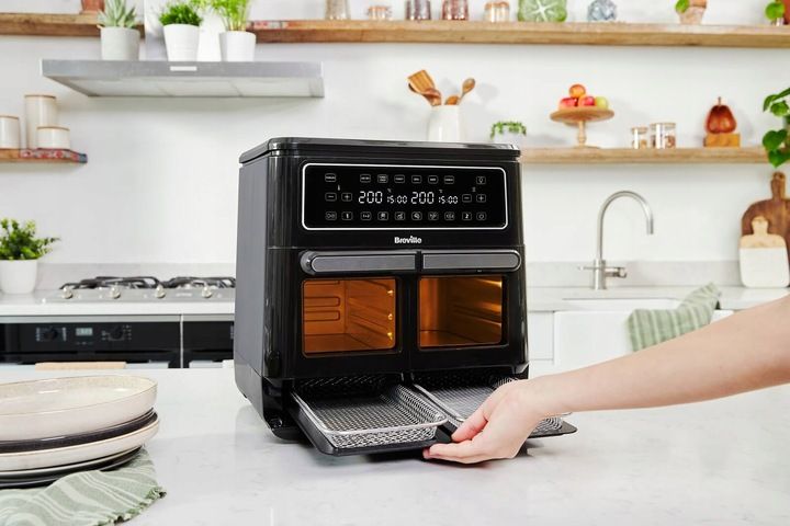 DUŻA Frytkownica Beztłuszczowa Air Fryer Frytownica Dwukomorowa zdjęcie 4