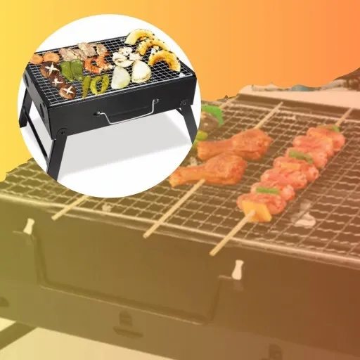 SKŁADANY PRZENOŚNY GRILL TURYSTYCZNY + LATARKA zdjęcie 3