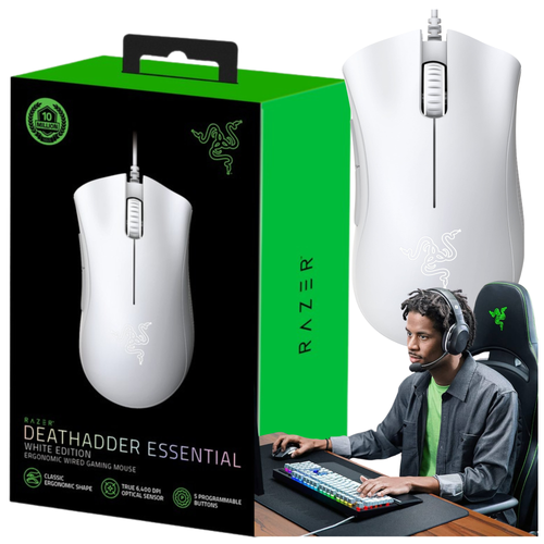 Oryginalna myszka gamingowa Razer DeathAdder Essential Biała na Arena.pl