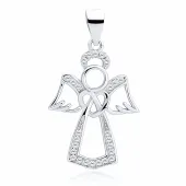 RODOWANY WISIOREK ANIOŁEK ANGEL CYRKONIE SREBRO