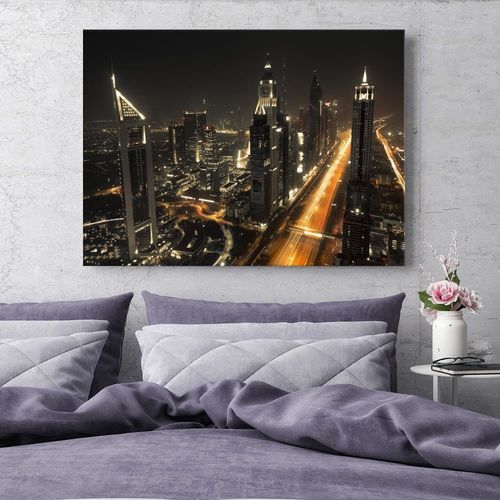 Obraz na płótnie - Canvas, Panorama Dubaju nocą 90x60 na Arena.pl