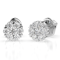 kolczyki z białego złota 585 z diamentem (brylantem) 0,21 ct g/si