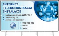 BANER REKLAMOWY siatka mesh 100x50cm gotowy projekt TELEKOMUNIKACJA REKLAMA