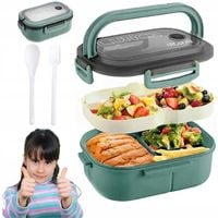 Przenośna ŚNIADANIÓWKA LUNCHBOX POJEMNIK BOX BENTO 1200 ml Z Nóż i widelec