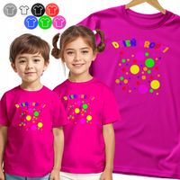 KOSZULKA DZIECIĘCA - DZIEŃ KROPKI KOLOROWE KROPKI WZORY - 134 M