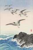 Plakat 67,5x100cm Five Seagulls 2, Koson Japoński Vintage do Salonu