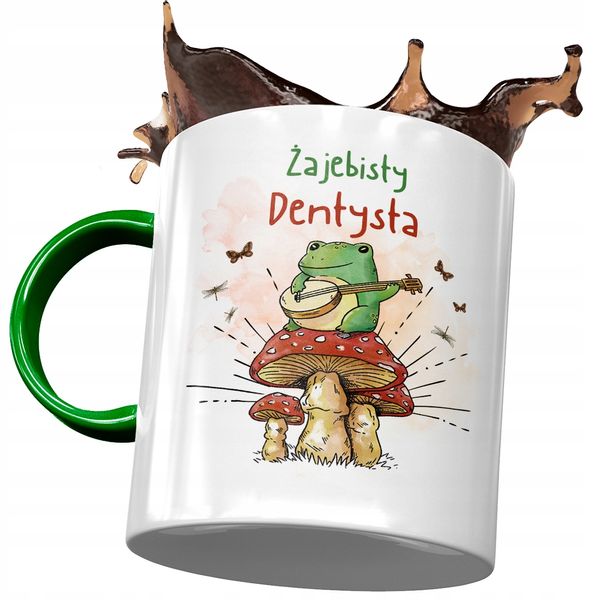 Kubek Zielony Dla Dentysty Żajebisty Dentysta Z Nadrukiem Ze Zdjęciem zdjęcie 1