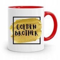 Kubek Czerwony Prezent Dla Brata Golden Brother Z Nadrukiem Ze Zdjęciem