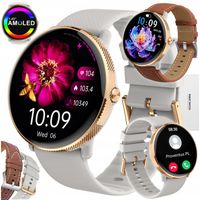 SMARTWATCH DAMSKI AMOLED FUNKCJA ROZMOWY SMS CIŚNIENIOMIERZ POMIAR TĘTNA