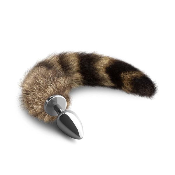 Foxy Silver Metal Anal Plug With Tail Crushious zdjęcie 1