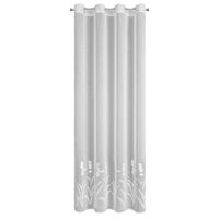 Firana Tonya 140x250 na przelotkach haftowana biała