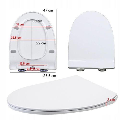 Deska sedesowa wolnoopadajaca uniwersalna do WC klozetowa twarda easy na Arena.pl