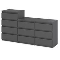 Komoda 10 Szuflad Pojemna Szafka Rtv 160cm Nowoczesna Loft Salon Szary Mat