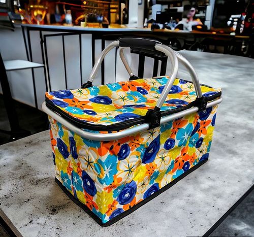 KOSZ PIKNIKOWY SKŁADANY KOSZYK TERMICZNY NA ZAKUPY PIKNIK RÓŻNE WZORY na Arena.pl