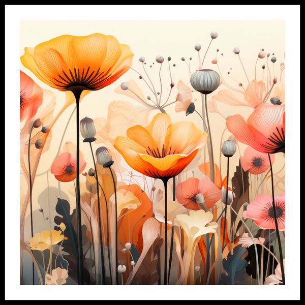Plakat 80x80cm Taneczne Maki zdjęcie 3