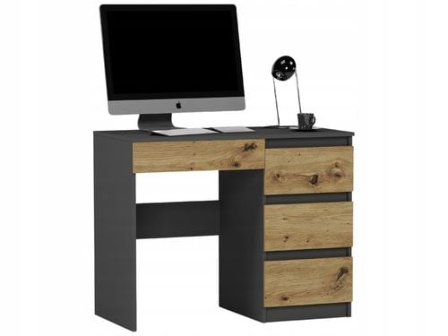 Meble Biurko komputerowe stolik 90cm antracyt mix artisan N34 na Arena.pl