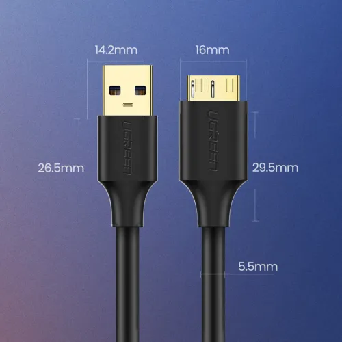 kabel ugreen us130 10843 usb-a 3.0 - micro usb-b 2m - czarny na Arena.pl