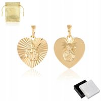 PIĘKNY MEDALIK DWUSTRONNY SZKAPLERZ 18K SERCE STAL CHIRURGICZNA + GRATIS