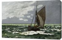 Obraz 90x60cm Seascape, Storm, Monet Vintage do Salonu