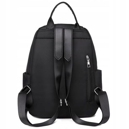 PLECAK DAMSKI CZARNY PLECACZEK POJEMNY Srebrny Zamek A4 dla Kobiety Kobiecy na Arena.pl