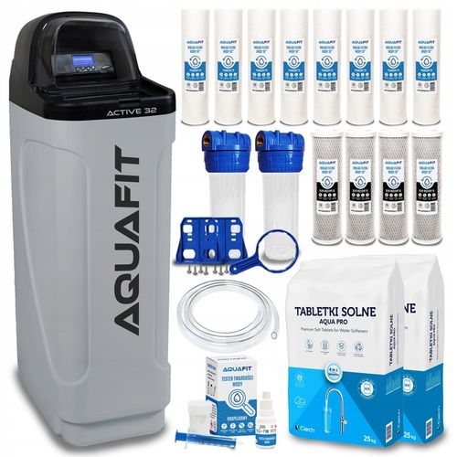 Zmiękczacz wody do domu AQUAFIT Active 32 Stacja uzdatniania wody Szary na Arena.pl