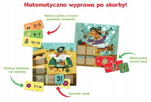 Kumaci Piraci Gra Matematyczna Dodawanie i Odejmowanie 6+ Kapitan Nauka na Arena.pl