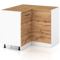 Szafka Kuchenna Stojąca Z Blatem Narożna 90x90cm Spremium Dąb Wotan