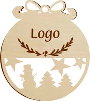 DREWNIANA BOMBKA Z IMIENIEM napisem LOGO personalizowana ozdoba na choinkę