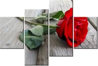 140CM 70 OBRAZ RÓŻA DESKACH ŚCIENNY