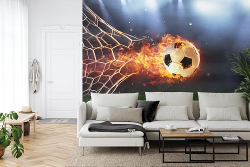 Emaga Fototapeta Piłka Nożna W Płomieniach Vinyl Strukturalny 135x90 na Arena.pl