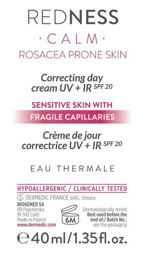 DERMEDIC REDNESS Krem korygujący na dzień UV + IR na Arena.pl