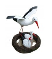 Figura ozdobna GNIAZDO BOCIANIE z bocianem lecącym H: 60cm