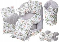 2 x KOKON NIEMOWLĘCY GNIAZDO KOJEC MINKY ZESTAW XXL BABYMAM 7 EL.