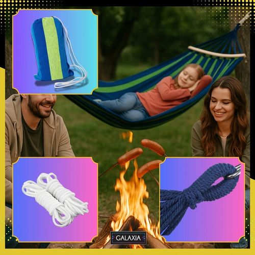 HAMAK OGRODOWY DWUOSOBOWY XXL 260x150 2 Osobowy Turystyczny Z DRĄŻKIEM DUŻY na Arena.pl