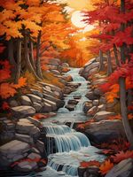 Plakat 15x20cm Jesienne Wodospady