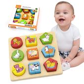 DLA DZIECI DREWNIANE PUZZLE EDUKACYJNE