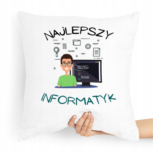 Poduszka Prezent Najlepszy Informatyk Programista Z Nadrukiem Ze Zdjęciem na Arena.pl