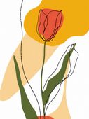 Plakat 15x20cm Przerysowany Tulipan