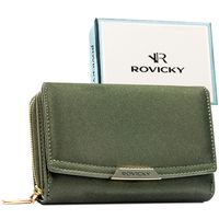 portfel damski ze skóry ekologicznej w zielonym kolorze, zamykany