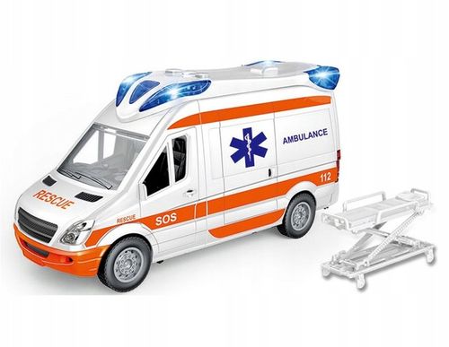 AUTO KARETKA POGOTOWIA AMBULANS ŚWIATŁO NOSZE OTWIERANE DRZWI GUMOWE KOŁA na Arena.pl