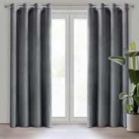 Zasłona welwetowa na przelotkach ROSA 140x250 grafitowa