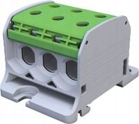 Złączka szynowa gwintowa Al/Cu 1P 50mm2 6 otworów SIMBLOCK zielony STB 50-3