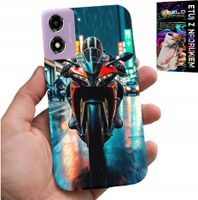 ETUI DO MOTOROLA MOTO E14 - MOTOR, MOTOCYKLE JEDNOŚLAD WZORY + SZKŁO