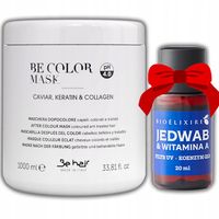 BE COLOR MASKA DO WŁOSÓW FARBOWANYCH Z KAWIOREM 1L +GRATIS SERUM BIOELIXIRE